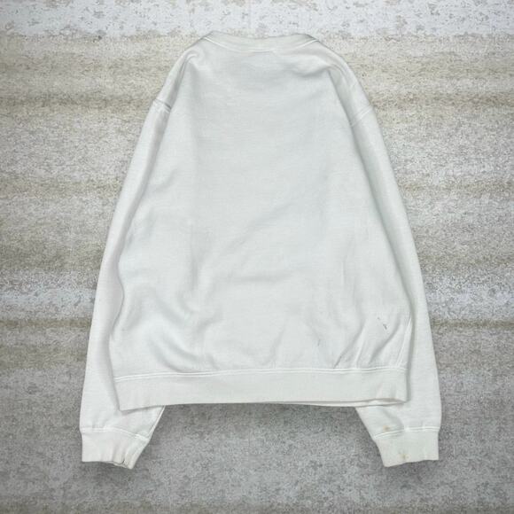Vintage Nike Sweatshirt White Cotton Crewneck Subtle Swoosh Grey Tag Y2K - Picture 2 of 6